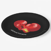 Boxhandschuhe Design Paper Party Plate Pappteller (Schrägansicht)