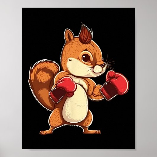 Boxhandschuhe Eichhörnchen Boxer Kickboxer Kickbox Poster (Vorne)
