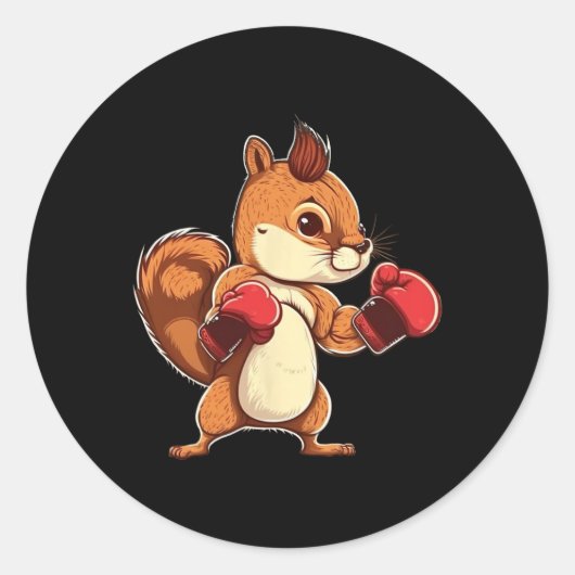 Boxhandschuhe Eichhörnchen Boxer Kickboxer Kickbox Runder Aufkleber (Vorderseite)