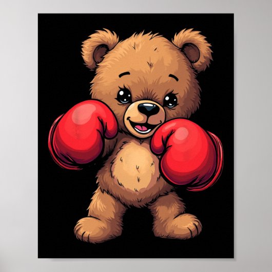 Boxhandschuhe für niedliche Bären Poster (Vorne)