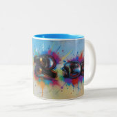 Boxhandschuhe Graffiti-Stil Kunst Tasse (VorderseiteRechts)