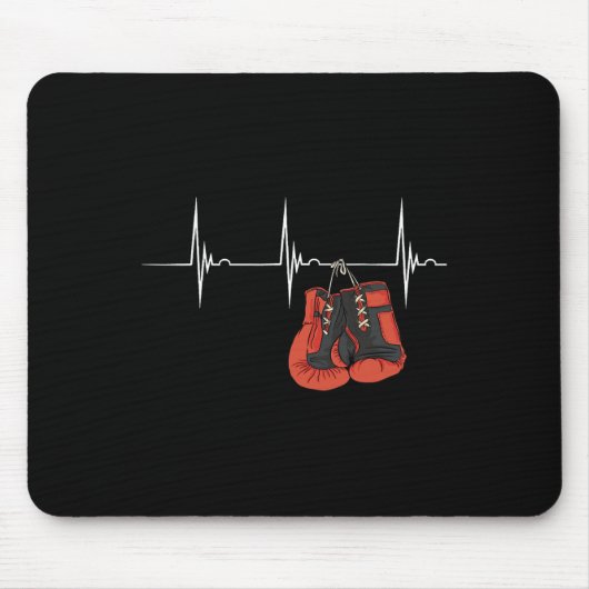 Boxhandschuhe Herzschlag Ekg Pulsschlag Mixed Mart Mousepad (Vorne)