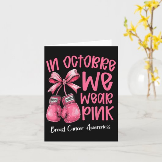 Boxhandschuhe im Oktober tragen wir rosa Brust C Karte (Gelbe Blume)