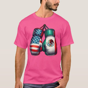 Boxhandschuhe im Vintage-Stil mit USA- und mexikan T-Shirt