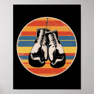 Boxhandschuhe Kickboxen Boxfan Retro-Boxer  Poster