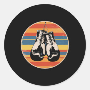 Boxhandschuhe Kickboxen Boxfan Retro Boxer Runder Aufkleber