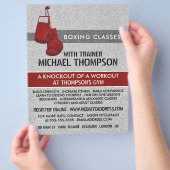 Boxhandschuhe mit rotem Gran, Boxklassenwerbung Flyer (Hand)