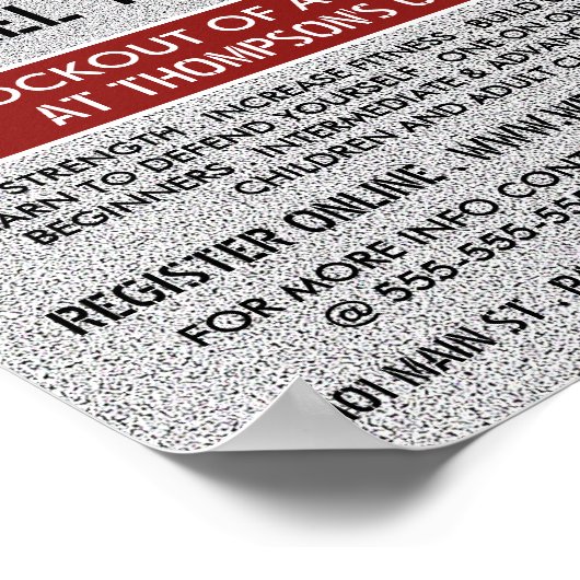 Boxhandschuhe mit rotem Gran, Boxklassenwerbung Poster (Ecke)