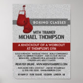Boxhandschuhe mit rotem Gran, Boxklassenwerbung Poster (Vorne)