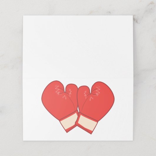 Boxhandschuhe Platzkarte (Außenseite Aufgefaltet)