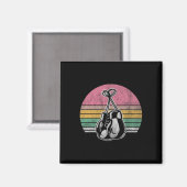 Boxhandschuhe Retrostil Vintage Sonnenuntergangsfa Magnet (Vorderseite/Rückseite)