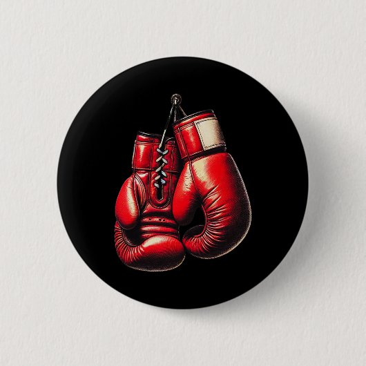 Boxhandschuhe Rot Boxen Sport Boxer Kickboxen Button (Vorderseite)