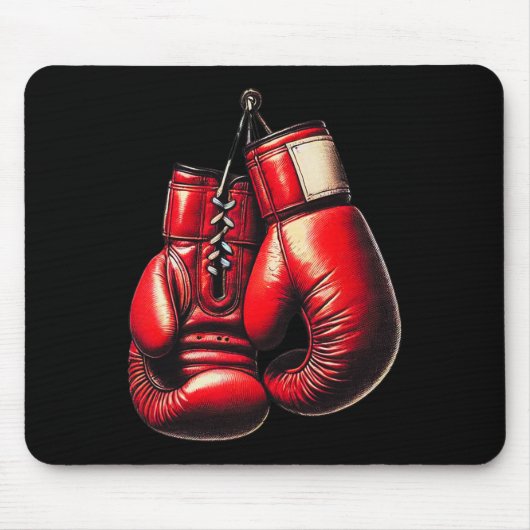 Boxhandschuhe Rot Boxen Sport Boxer Kickboxen  Mousepad (Vorne)