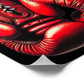 Boxhandschuhe Rot Boxen Sport Boxer Kickboxen  Poster (Ecke)