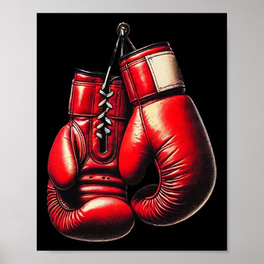 Boxhandschuhe Rot Boxen Sport Boxer Kickboxen  Poster (Vorne)