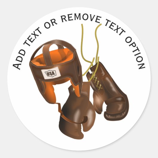 Boxhandschuhe Sparring Helm Runder Aufkleber (Vorderseite)