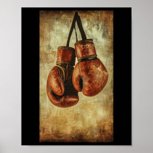 Boxhandschuhe Sport Boxer Prompt Vintagen Mixed Ma Poster