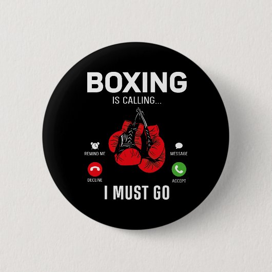 Boxhandschuhe Telefonanzeige Boxen rufen ich MiU a Button (Vorderseite)