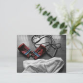 Boxhandschuhe und Gym Workout Postkarte (Stehend Vorderseite)