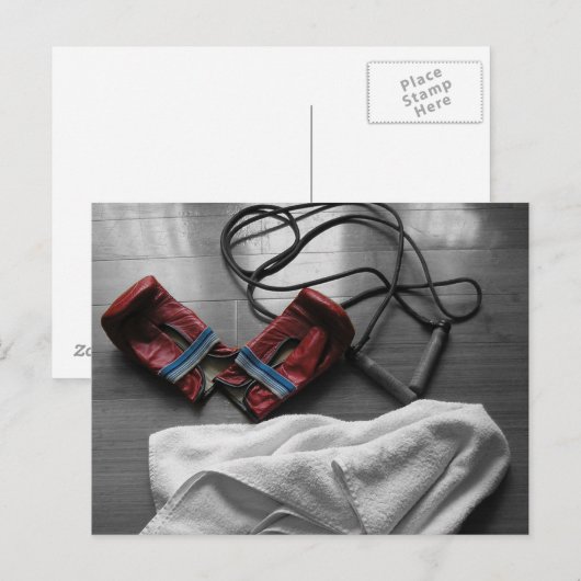 Boxhandschuhe und Gym Workout Postkarte (Vorne/Hinten)