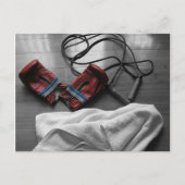Boxhandschuhe und Gym Workout Postkarte (Vorderseite)