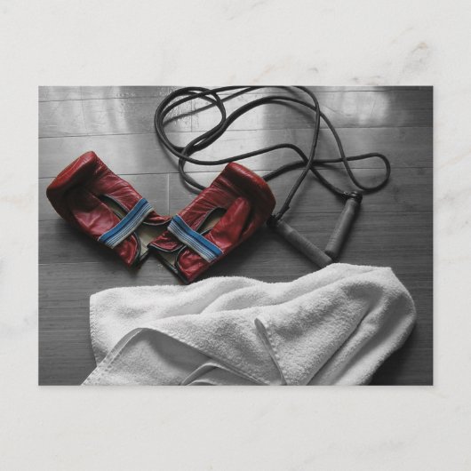 Boxhandschuhe und Gym Workout Postkarte (Vorderseite)