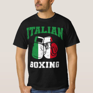 Boxhandschuhe unter italienischer Flagge T-Shirt