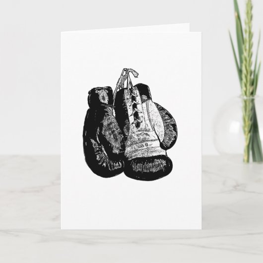Boxhandschuhe Vintag Feiertagskarte (Vorderseite)