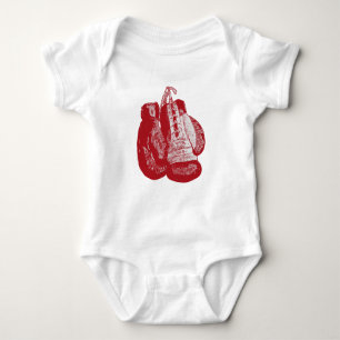 Boxhandschuhe Vintag Red Gym Baby Bodysuit Strampler