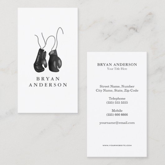 Boxhandschuhe Visitenkarte (Vorne/Hinten)