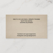 Boxhandschuhe zeichnend visitenkarte (Rückseite)