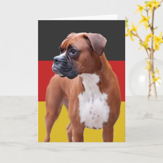 Boxhund Karte (Gelbe Blume)