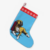 Boxhund Kleiner Weihnachtsstrumpf (Vorderansicht (hängend))