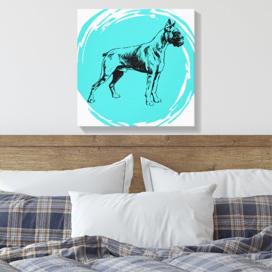Boxhund Leinwanddruck (Insitu (Schlafzimmer))