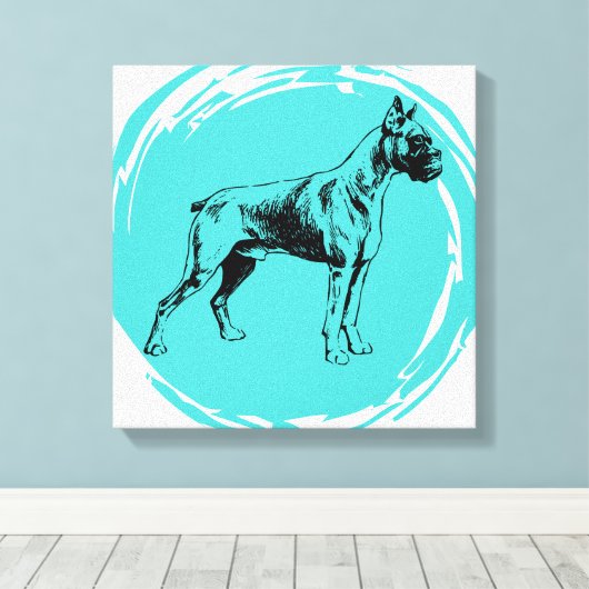 Boxhund Leinwanddruck (Insitu (Holzboden))