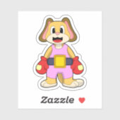 Boxhund mit Boxhandschuhen Aufkleber (Blatt)