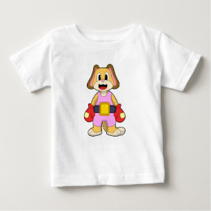 Boxhund mit Boxhandschuhen Baby T-shirt