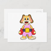 Boxhund mit Boxhandschuhen Postkarte (Vorne/Hinten)