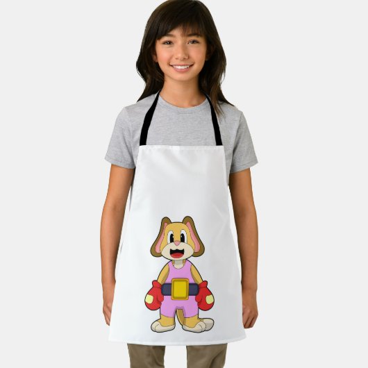 Boxhund mit Boxhandschuhen Schürze (Insitu)