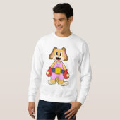 Boxhund mit Boxhandschuhen Sweatshirt (Vorne ganz)