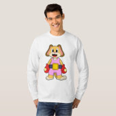 Boxhund mit Boxhandschuhen T-Shirt (Vorne ganz)