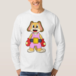 Boxhund mit Boxhandschuhen T-Shirt