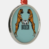 Boxhunde mit Fußball Ornament Aus Metall (Rechts)