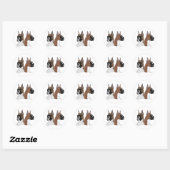 Boxhunde Runder Aufkleber (Blatt)