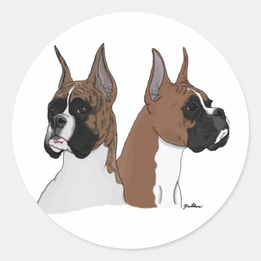 Boxhunde Runder Aufkleber (Vorderseite)