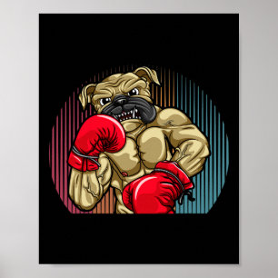 Boxhunde tragen Heavyweight Boxhandschuhe Bulld Poster