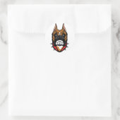 Boxhundekopf Runder Aufkleber (Tasche)