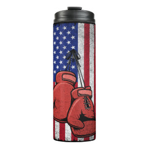 Boxing 4. Juli: Vintage US-amerikanische Flagge Thermosbecher