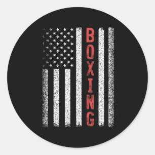 Boxing American Flag 4. Juli Cool Boxer Novelt Runder Aufkleber