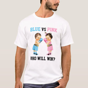 Boxing Babies Boy Girl Gender Reveal Blau oder Ros T-Shirt